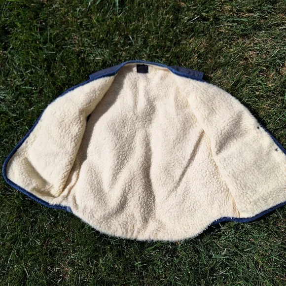 Vintage Sears Roebuck shearling lined denim sherpa snap button vest Large - Picture 7 of 10